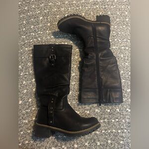 Black Knee-High Leather Boots
